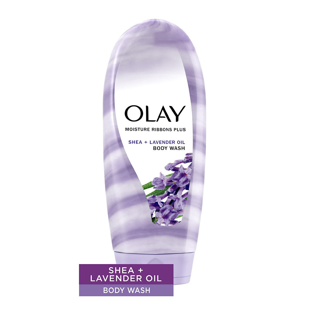 Olay Moisture Ribbons Plus Shea + Lavender Oil Body Wash, 18 Oz